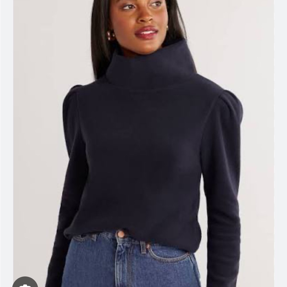 Dudley Stephens Navy Cowl Neck Sweater